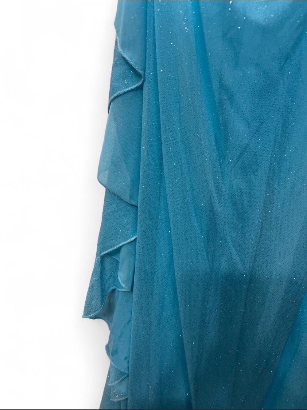 Vintage Ice Blue Spaghetti Strap Evening Gown - Picture 3 of 6